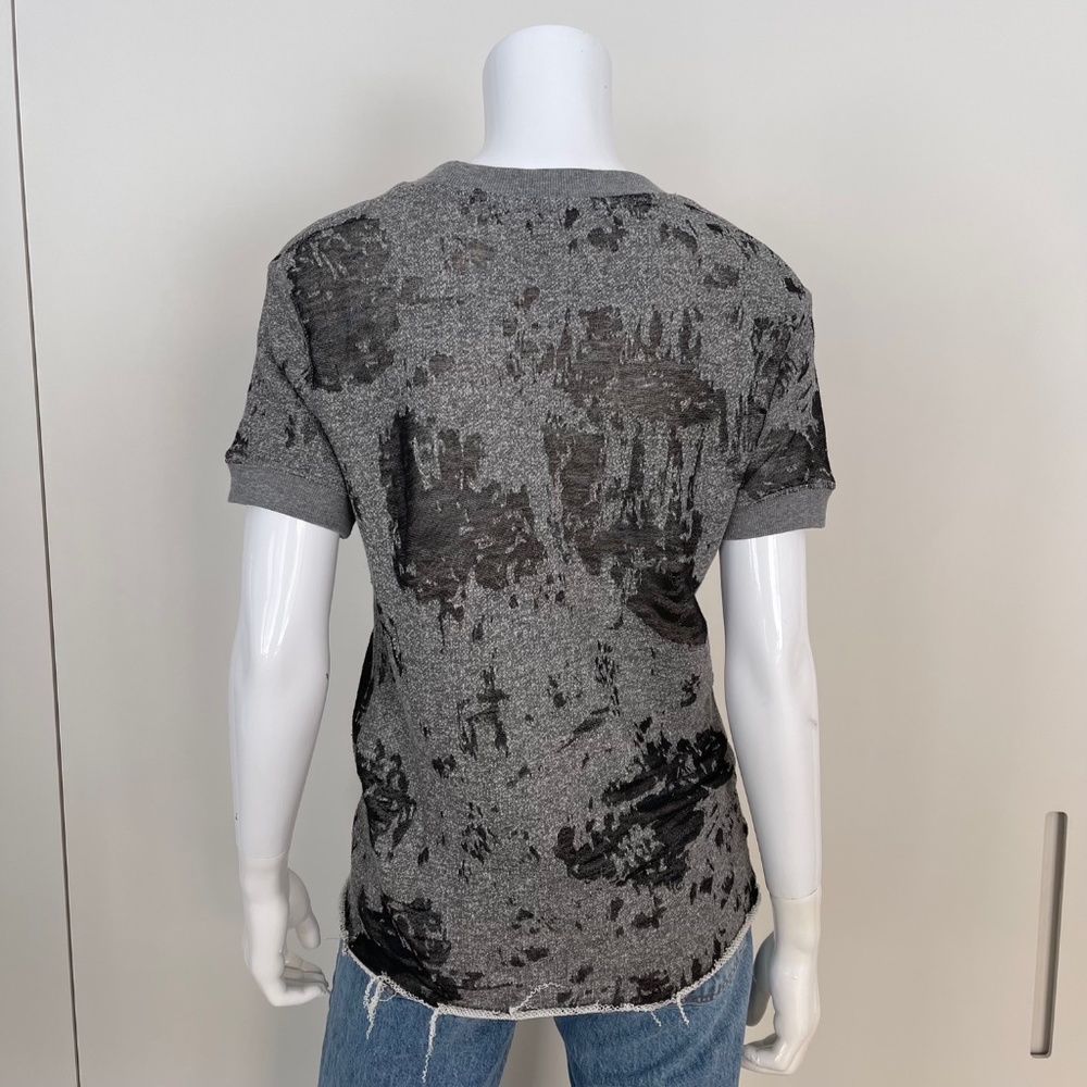 IRO. JEANS Burnout Distressed Sweatshirt Tee in Grey - Picture 5 of 8